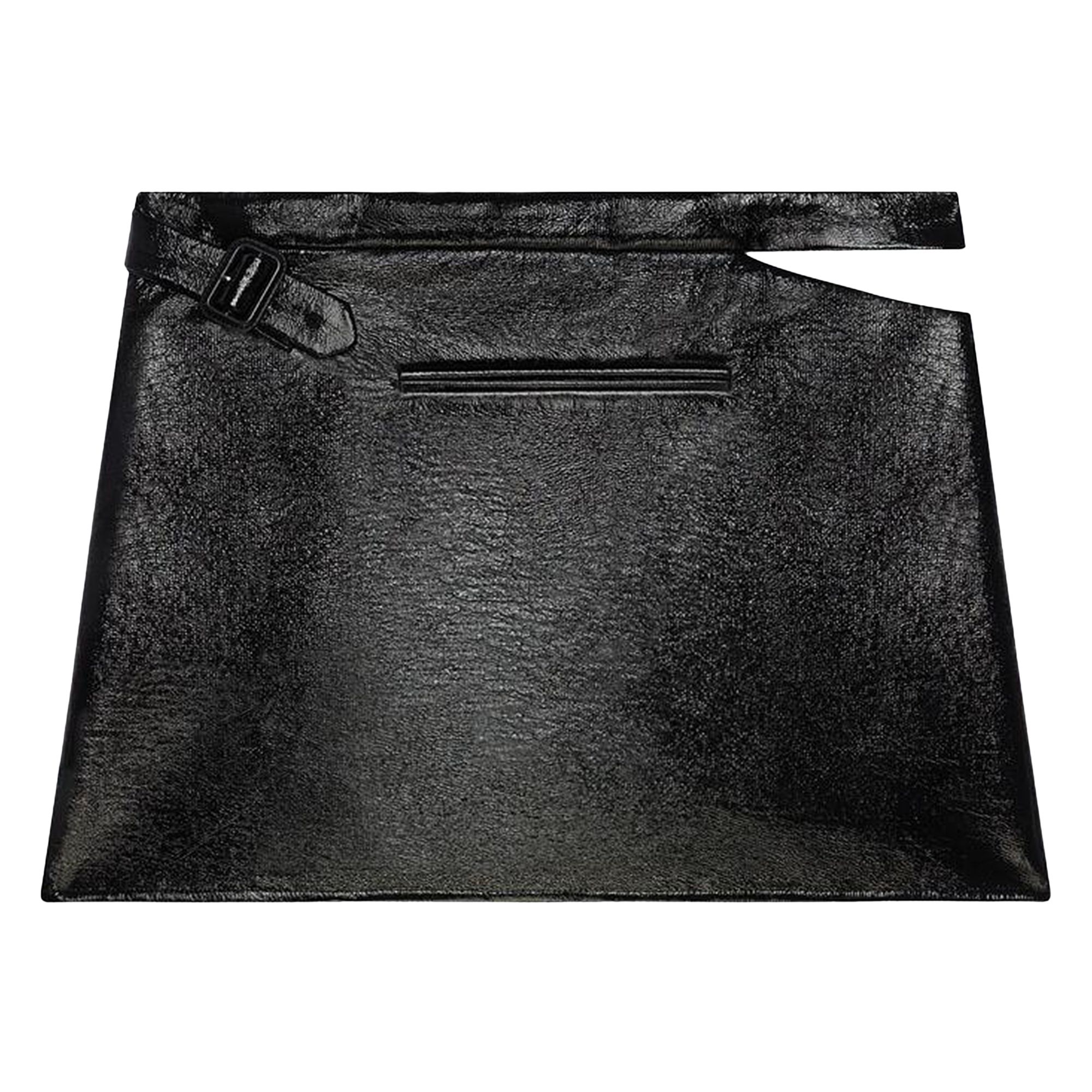 Pre-owned Courrèges Slash Strap Vinyl Mini Skirt 'black' | Women's Size 34