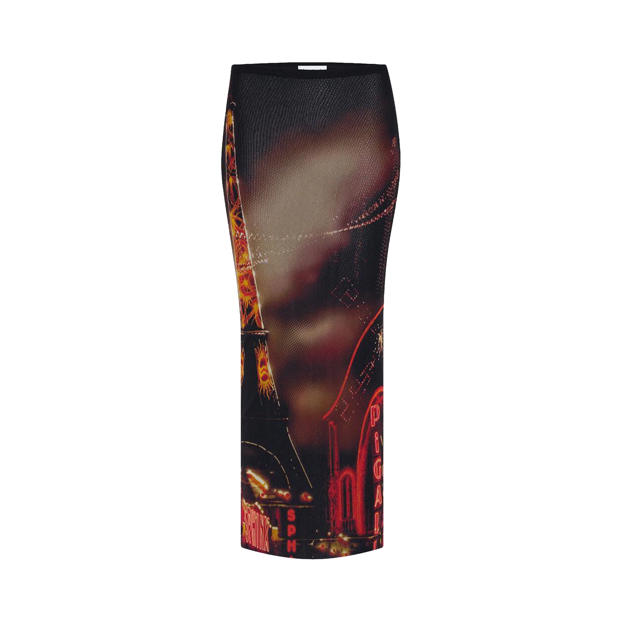 Pre-owned Jean Paul Gaultier Pigalle Mesh Long Skirt 'black/red/orange/blue' | Women's Size Xs