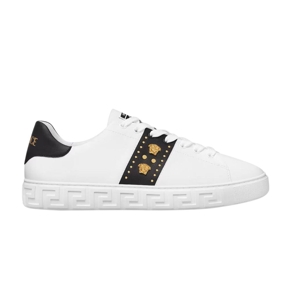 Pre-owned Versace Greca Sneaker 'studded Greek - White' | Men's Size 40