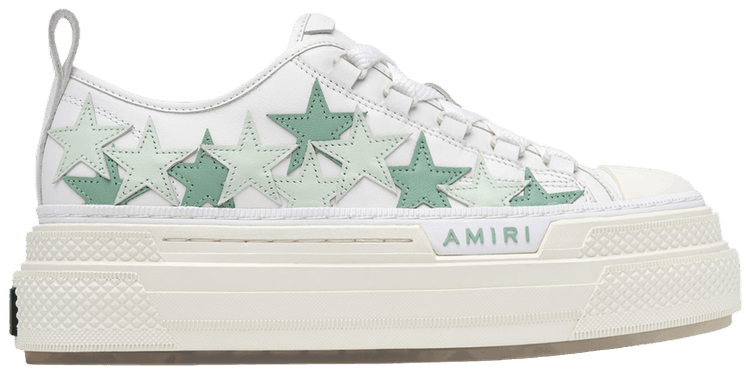 Buy Amiri Wmns Stars Platform Court Low 'White Frosty Green