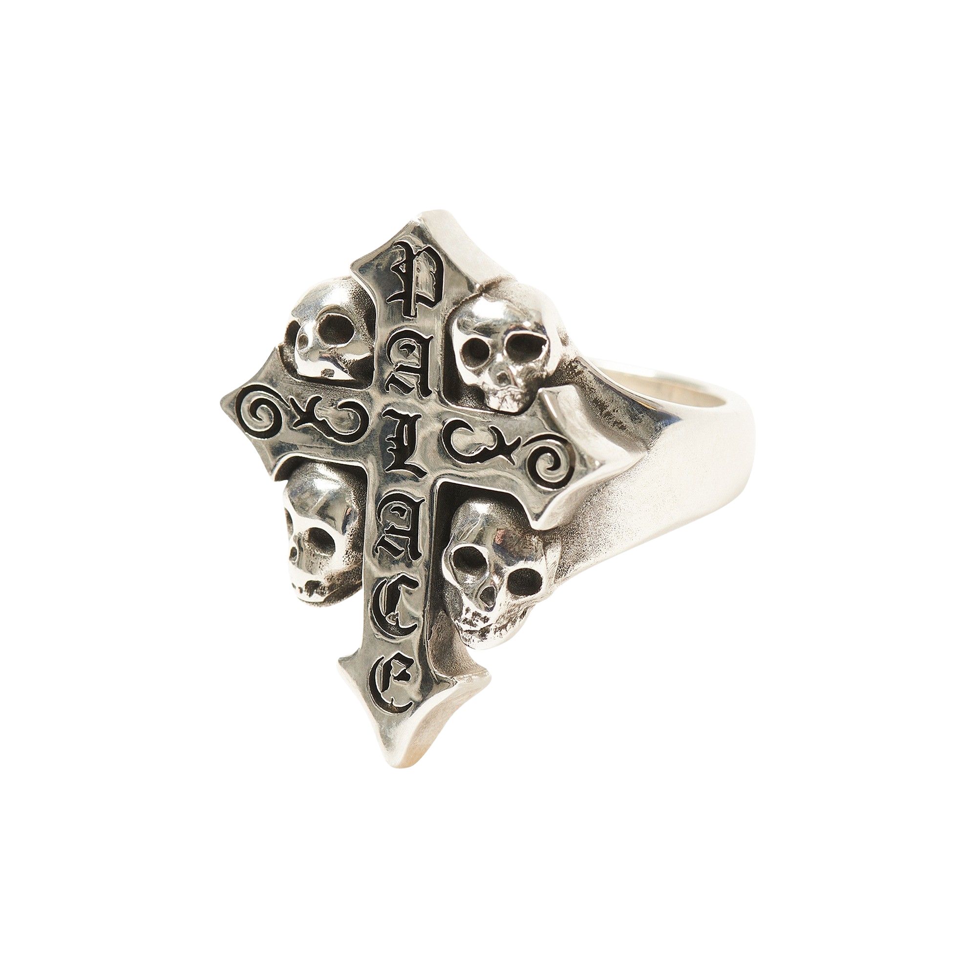 Pre-owned Palace Tgf Skull Cross Ring 'silver' | Men's Size S