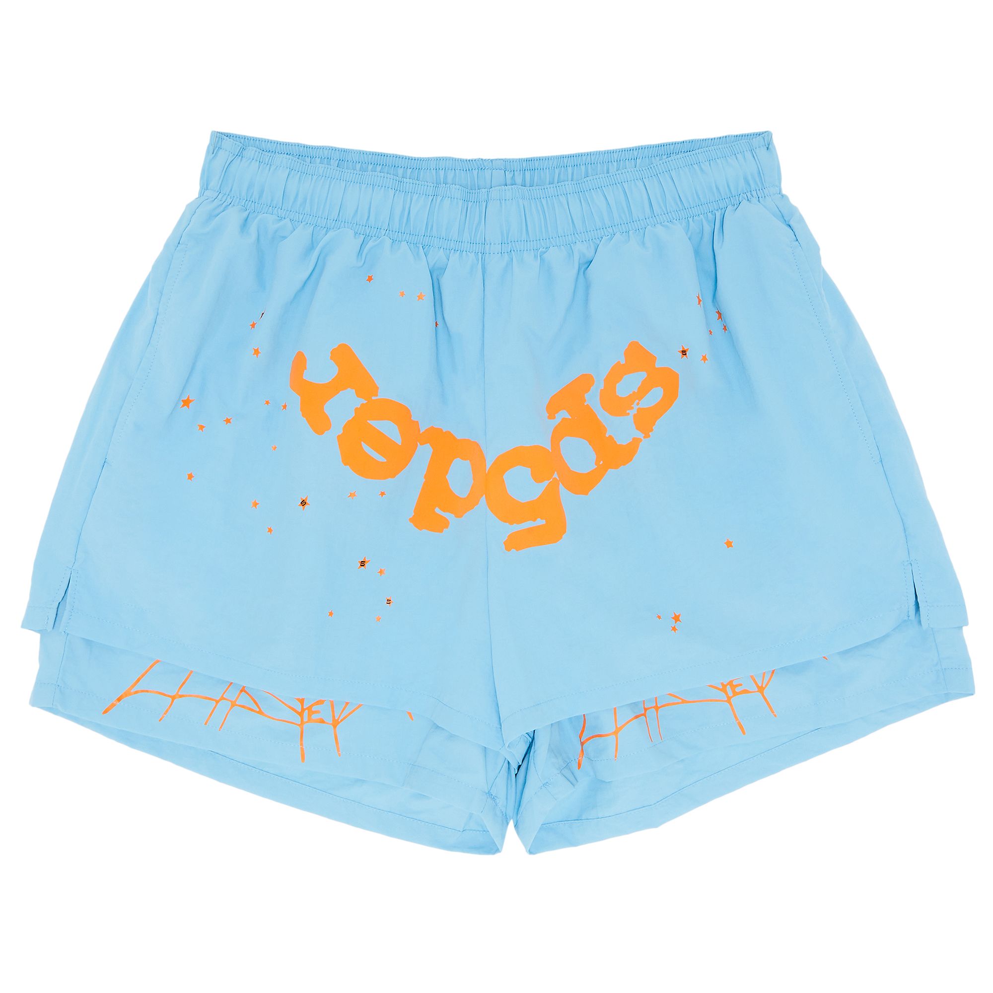 Pre-owned Sp5der Og Web Double Layer Short 'light Blue'