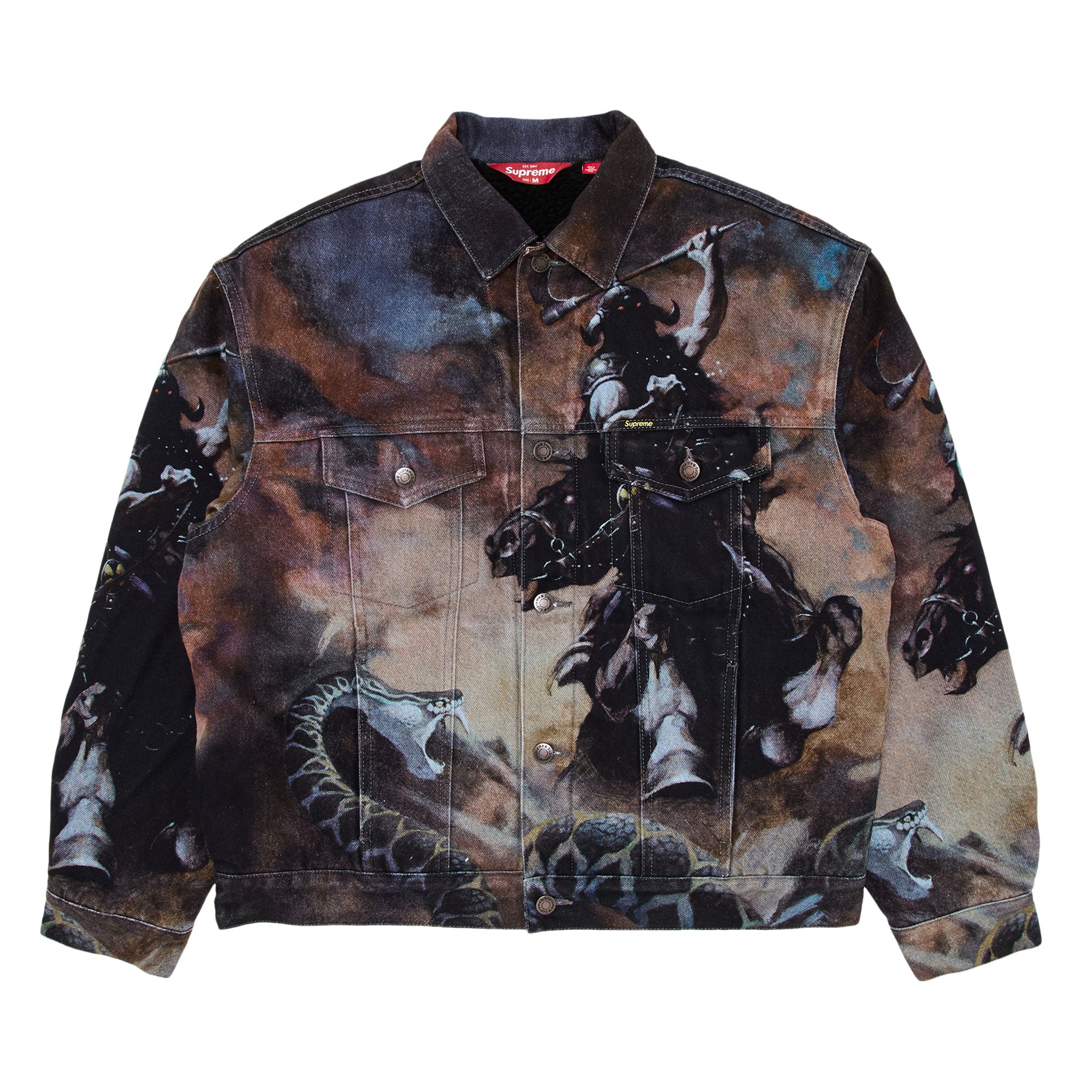 Pre-owned Supreme X Frank Frazetta Faux Shearling Lined Trucker Jacket 'multicolor'