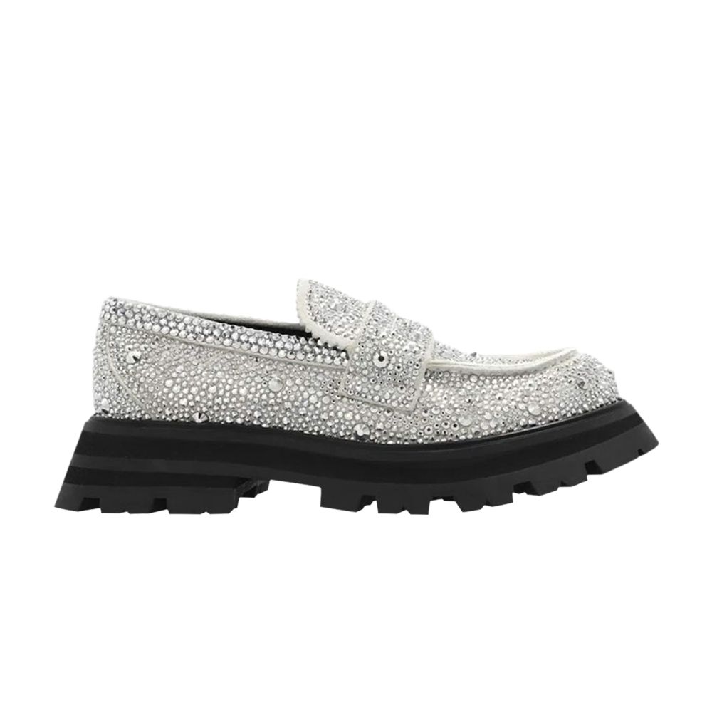 Pre-owned Alexander Mcqueen Wmns Wander Loafer 'new Ivory Crystal Embellished' | White | Wom