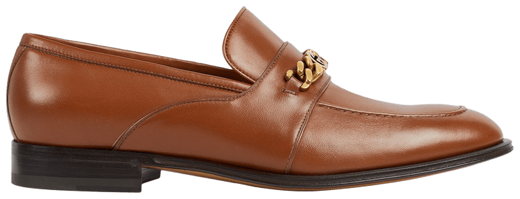 Gucci Loafer Interlocking G Chain   Brown