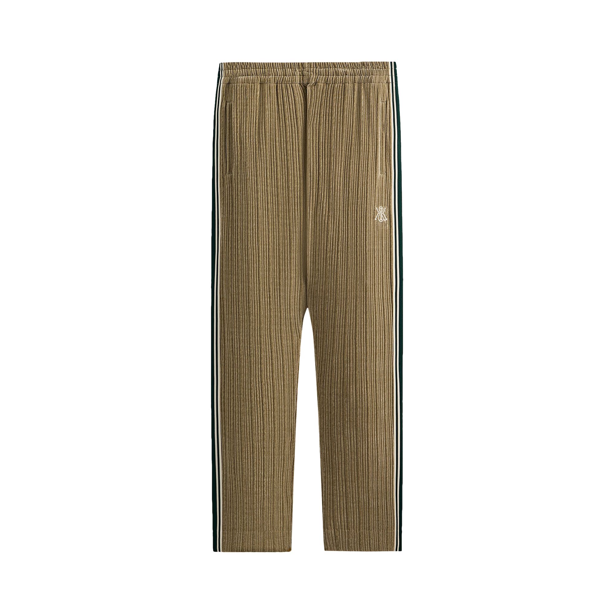 Pre-owned Kith Velvet Cord Damon Track Pant 'palomino' | Green | Men's Size L