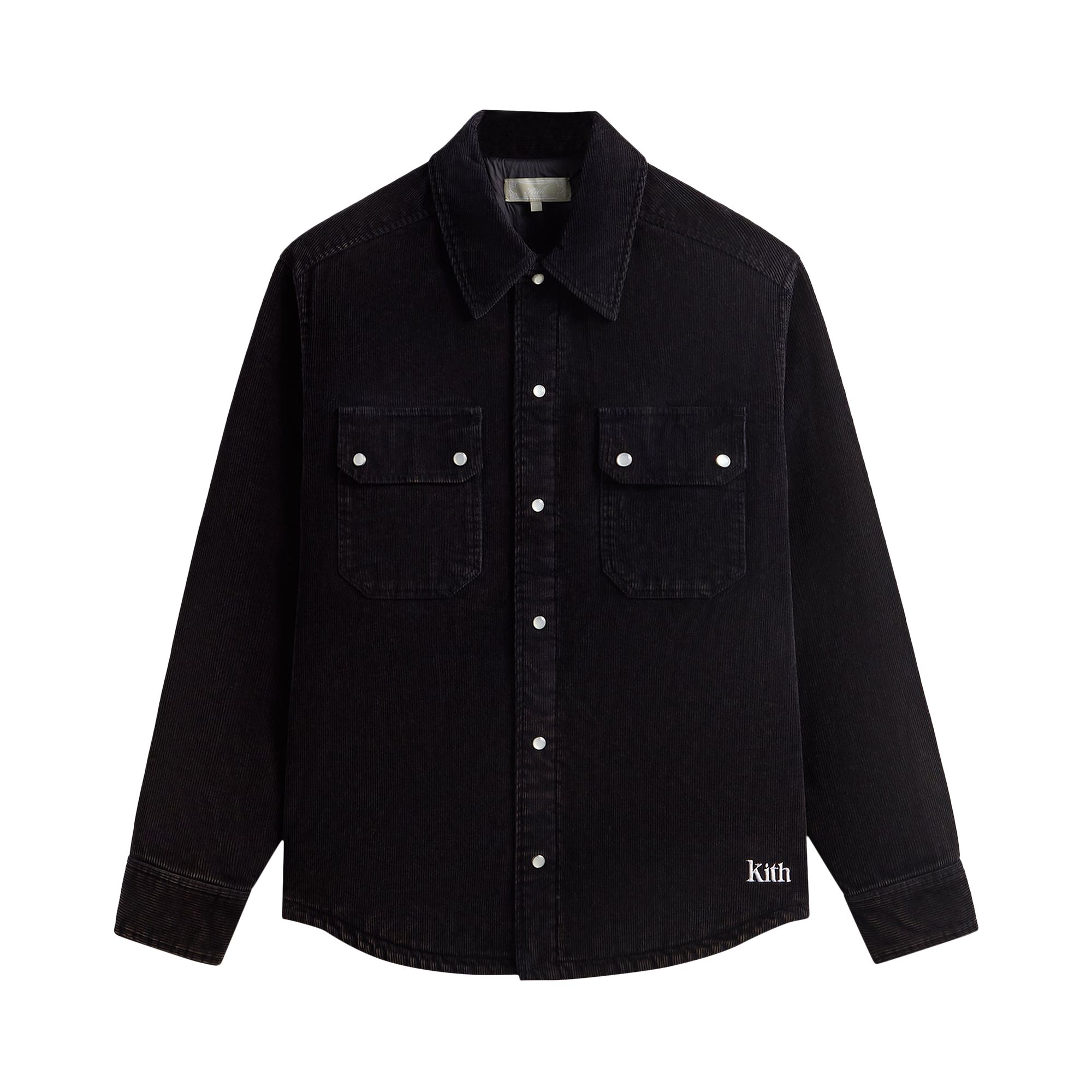 Pre-owned Kith Washed Corduroy Puffed Rowan Jacket 'ink' | Black | Men's Size S