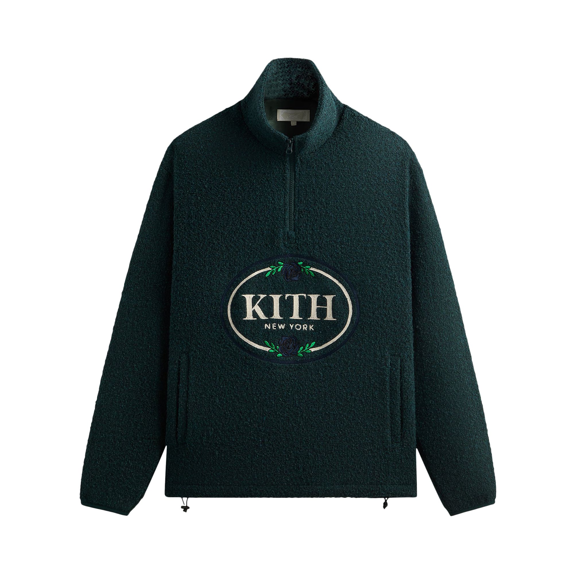 Pre-owned Kith Tweed Eric Quarter Zip Pullover 'true' | Green | Men's Size M