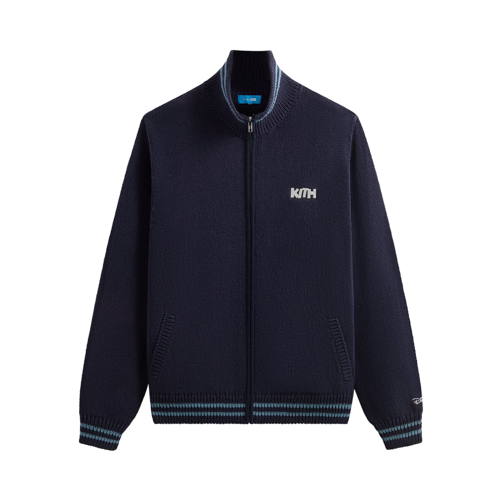 Pre-owned Kith X Disney Donald Duck Full Zip Wyona Sweater 'nocturnal' In Blue
