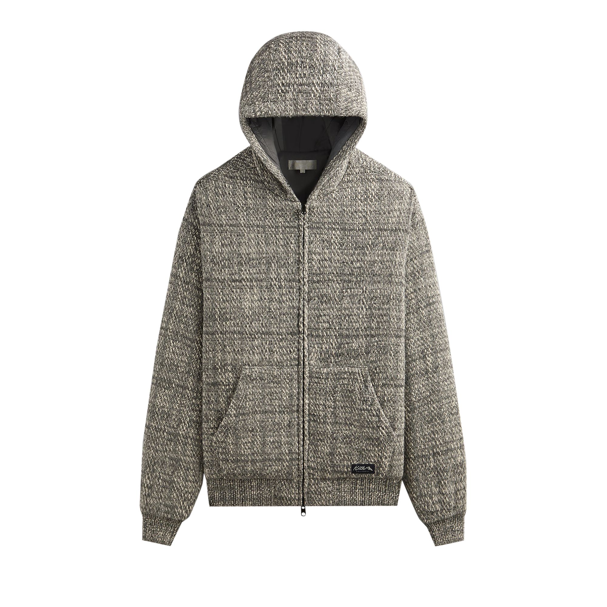 Pre-owned Kith Textured Tweed Sierra Hoodie 'fin' | Grey | Men's Size S