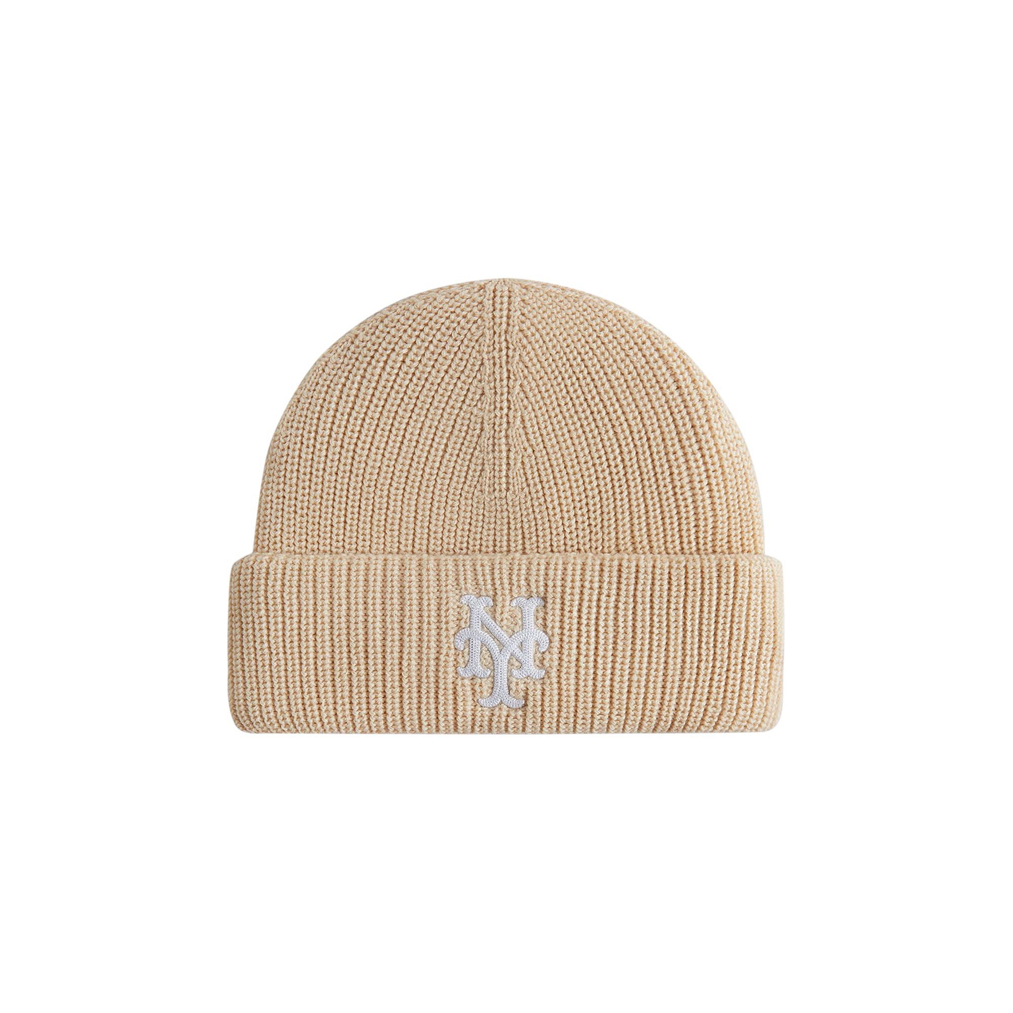 Pre-owned Kith & '47 For The New York Mets Mia Beanie 'sandrift' | Cream | Men's Size Onesize In White