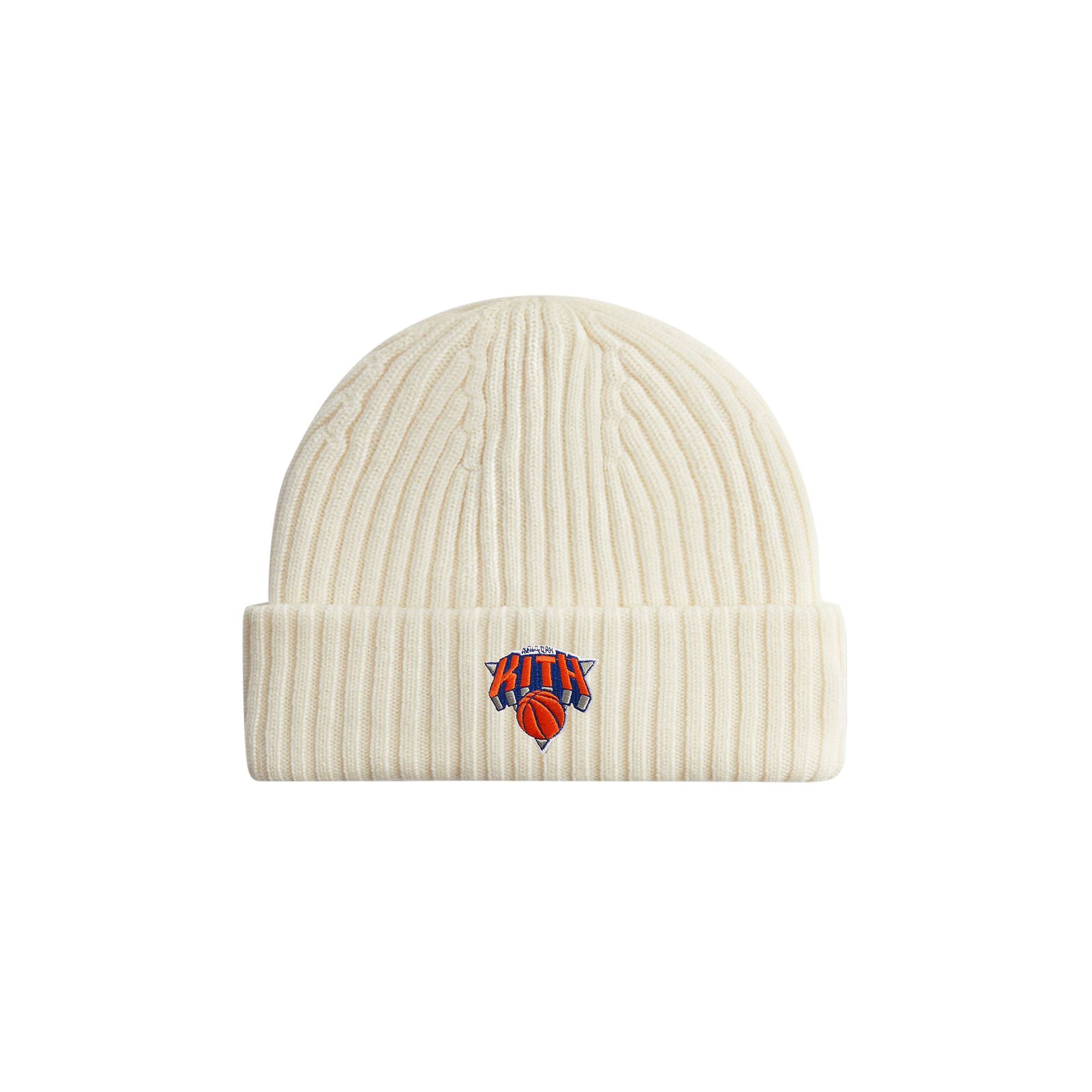 Pre-owned Kith For The New York Knicks Logo Beanie 'sandrift' | Cream | Men's Size Onesize In White