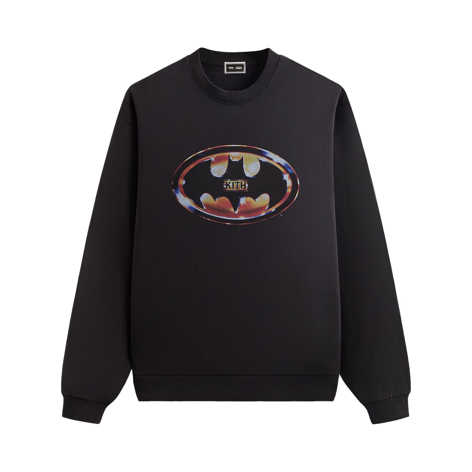 Pre-owned Kith X Batman Logo Vintage Nelson Crewneck 'black'