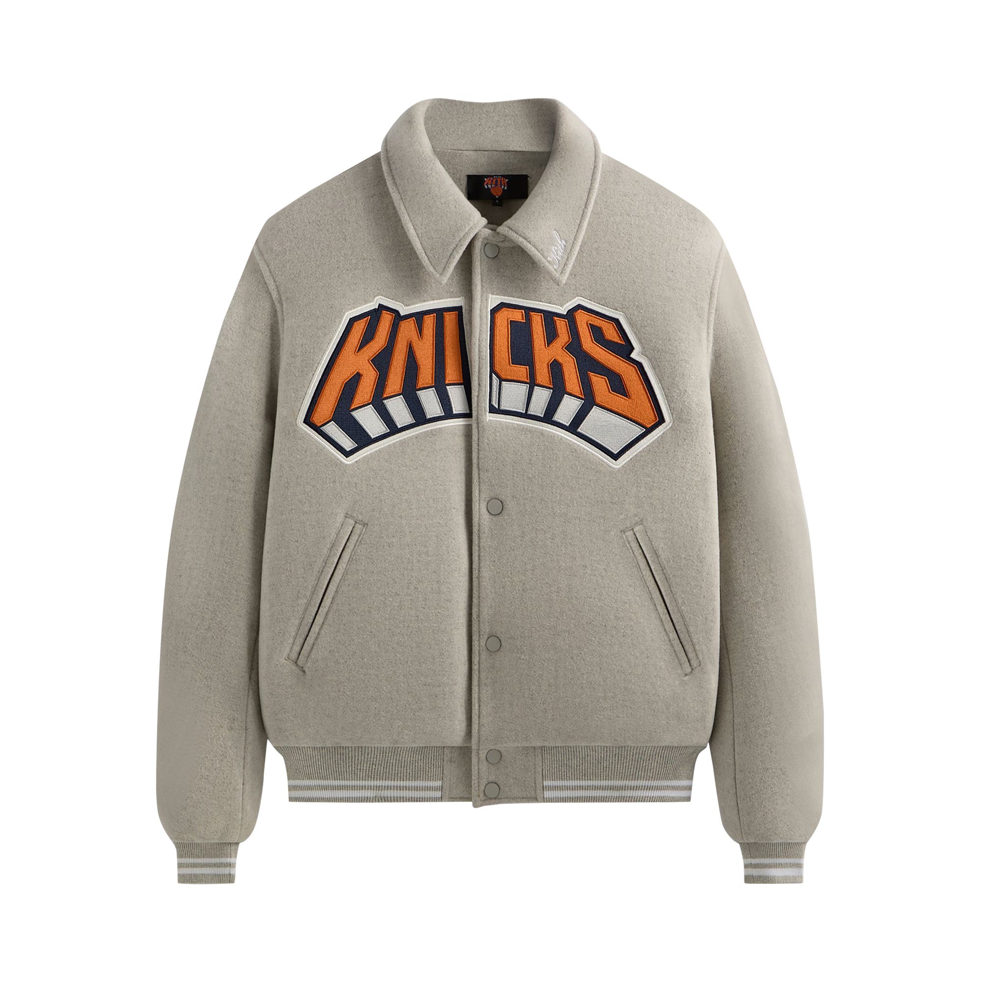 Pre-owned Kith For The New York Knicks Empire Wool Coaches Jacket 'light Heather Grey' | Men's Size L