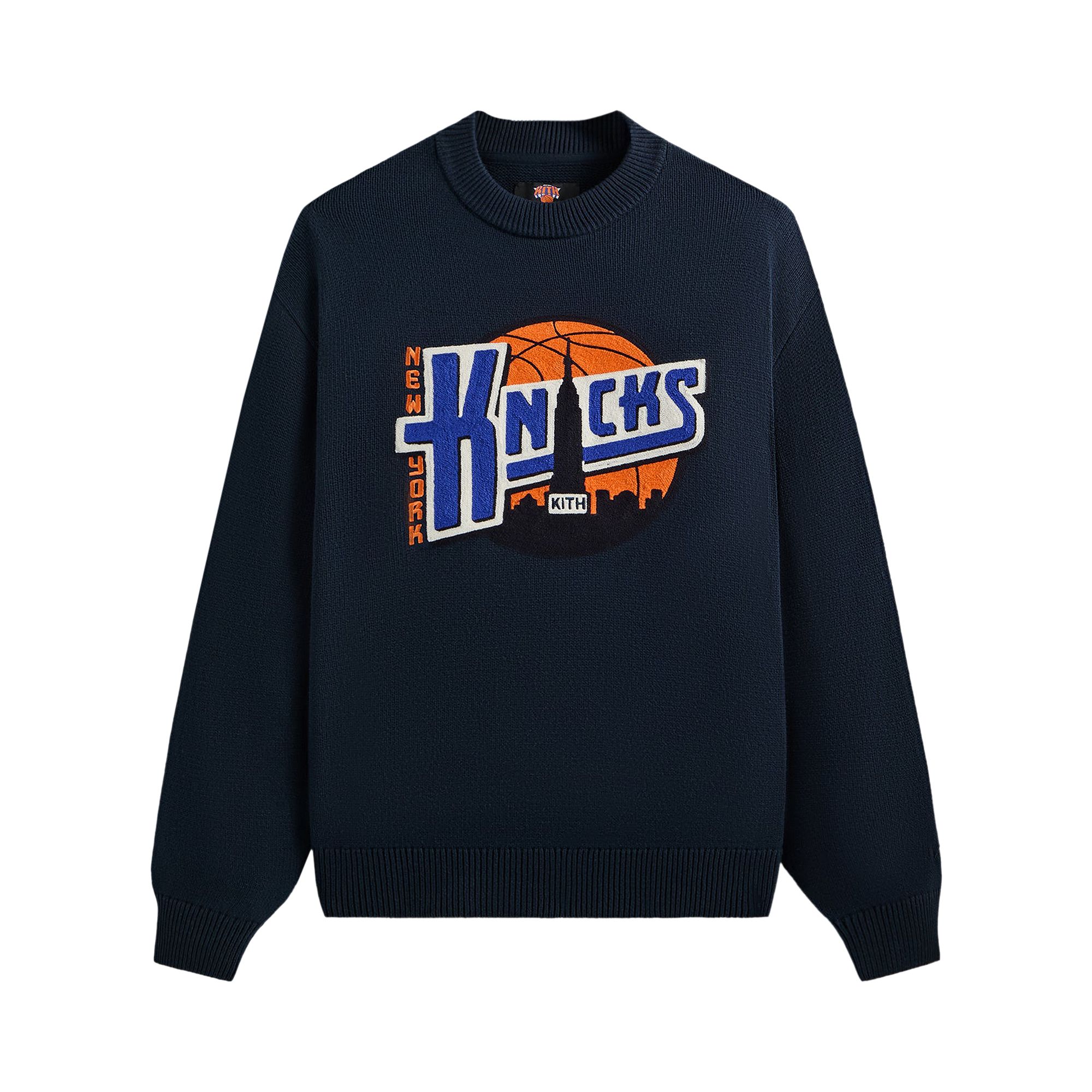Pre-owned Kith For The New York Knicks Ball Lewis Sweater 'nocturnal' | Blue | Men's Size Xxl