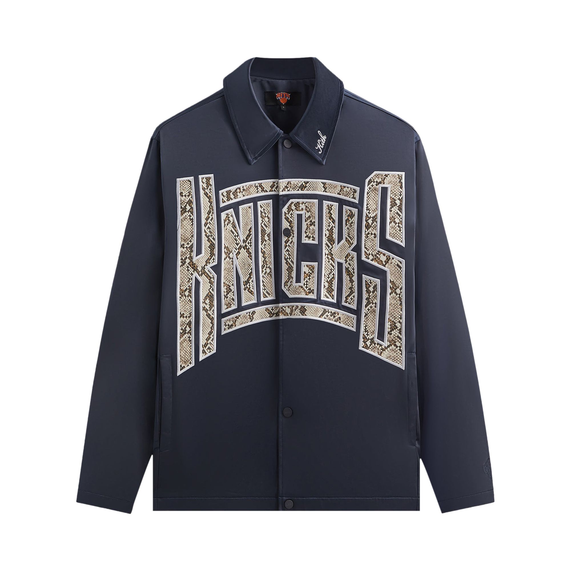 Pre-owned Kith For The New York Knicks Snap Front Coaches Jacket 'nocturnal' | Blue | Men's Size M