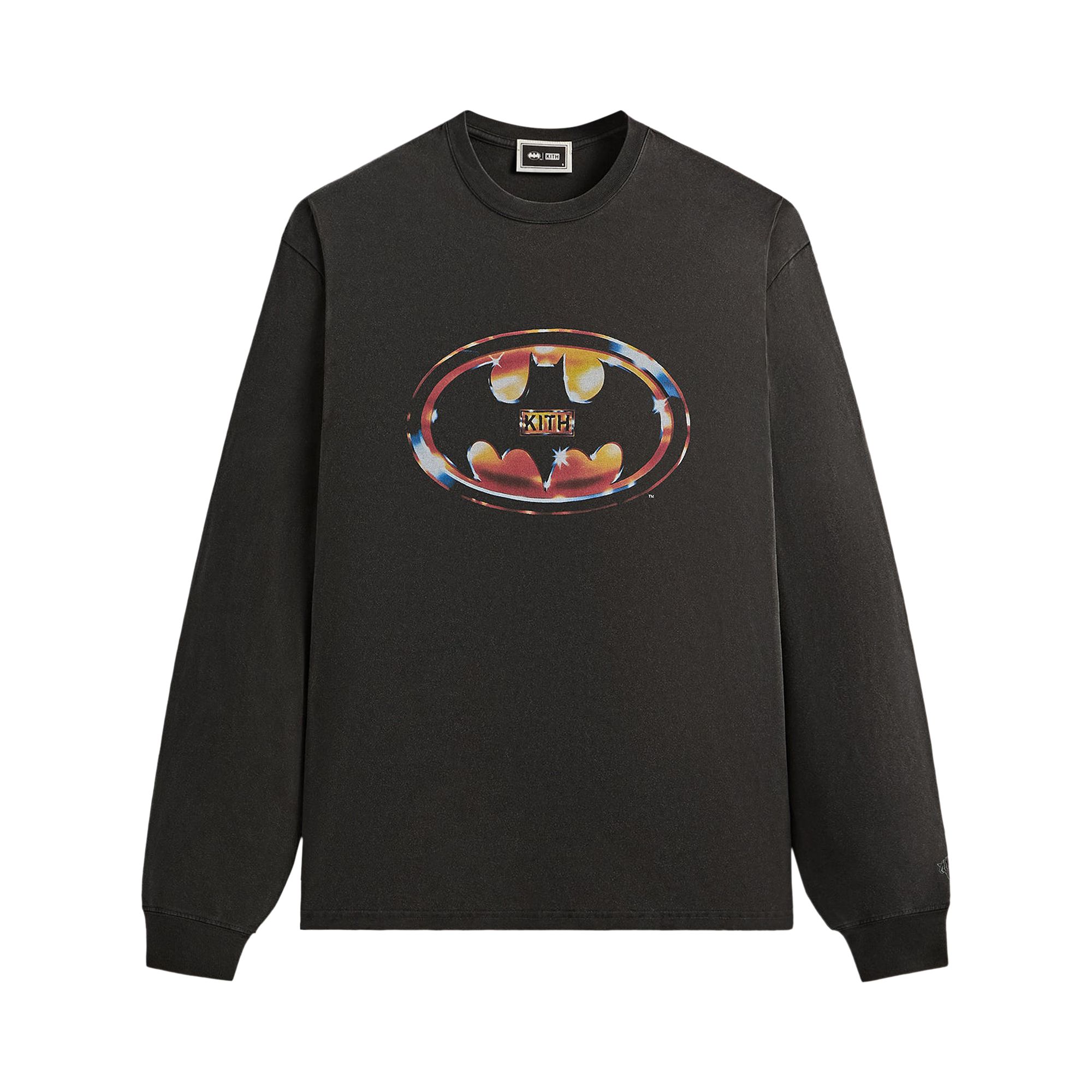 Pre-owned Kith X Batman Logo Vintage Long Sleeve Tee 'black' | Men's Size L