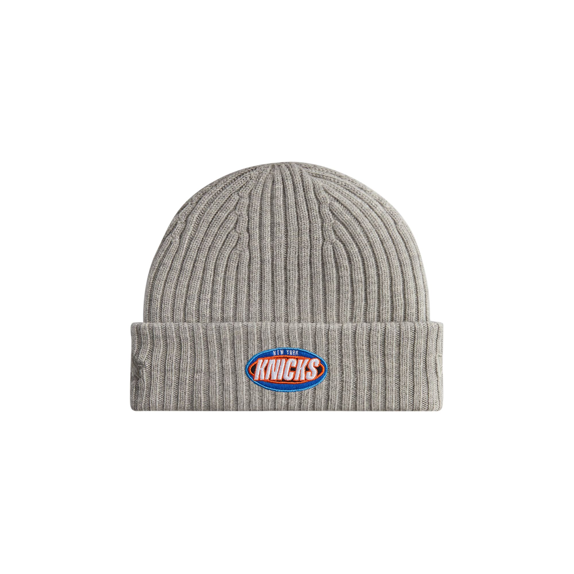 Pre-owned Kith & New Era For The New York Knicks Logo Beanie 'light Heather Grey' | Men's Size Onesize