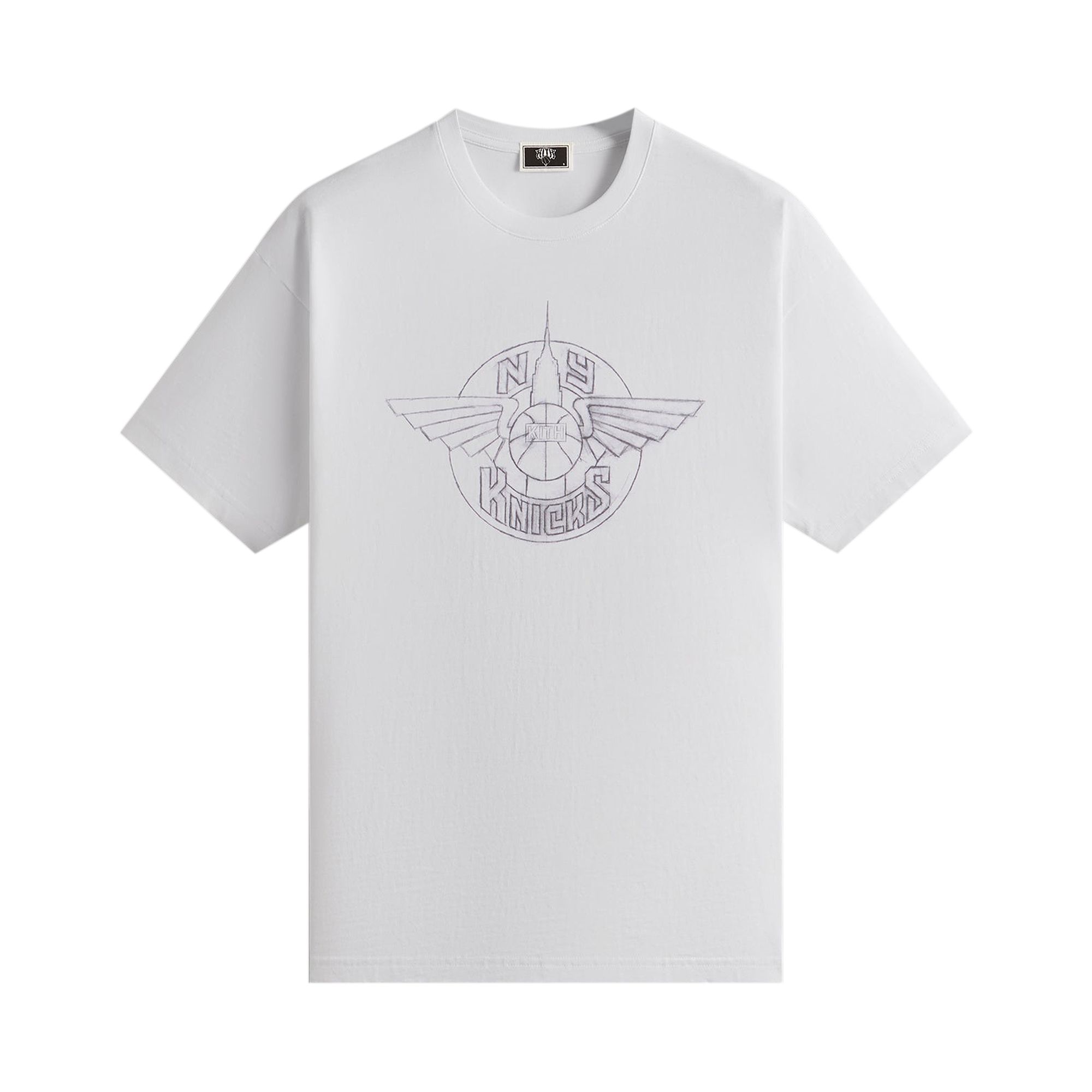 Pre-owned Kith For The New York Knicks Wingman Sketch Vintage Tee 'white' | Men's Size M