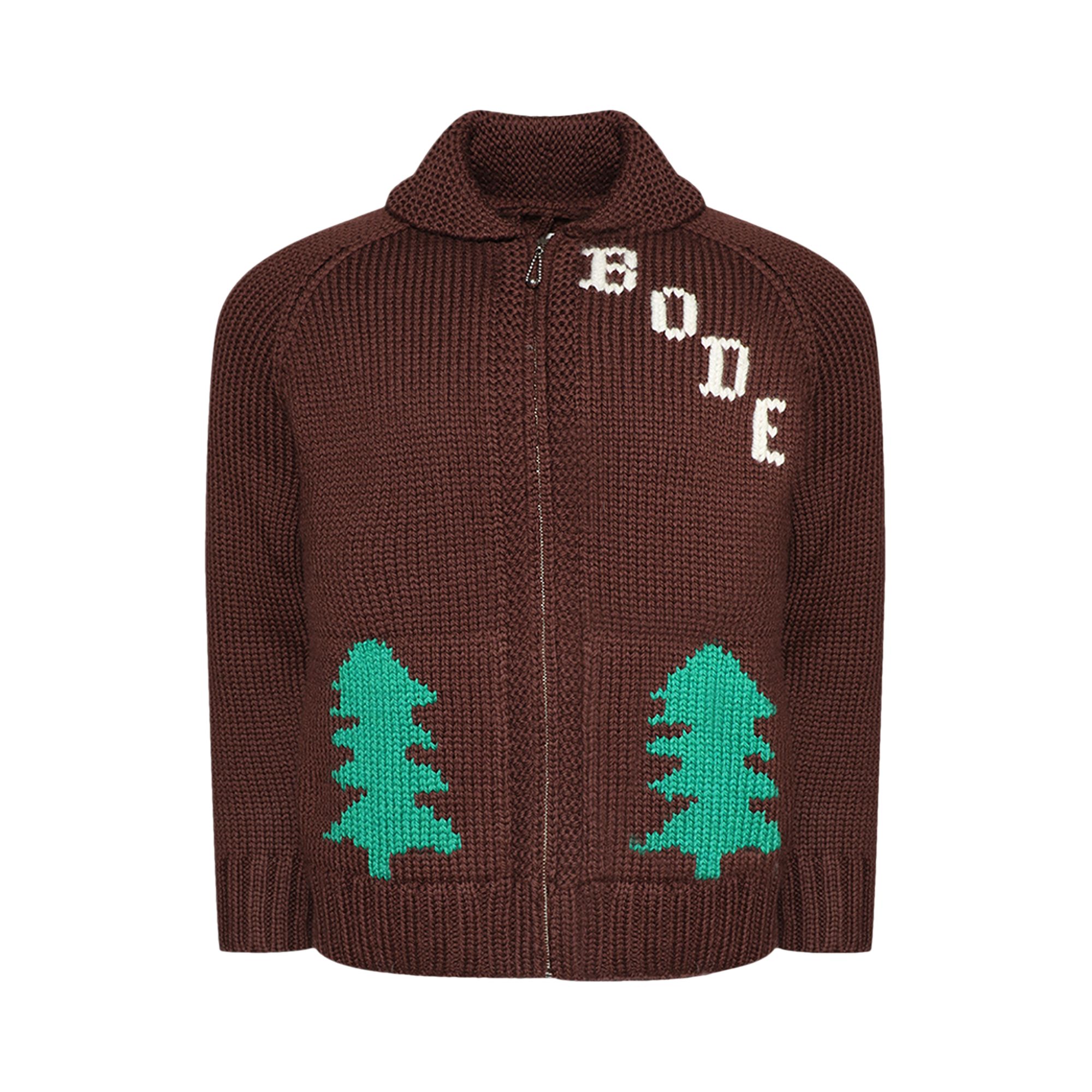 Pre-owned Bode Fir Motif Cardigan 'brown' | Men's Size Xl