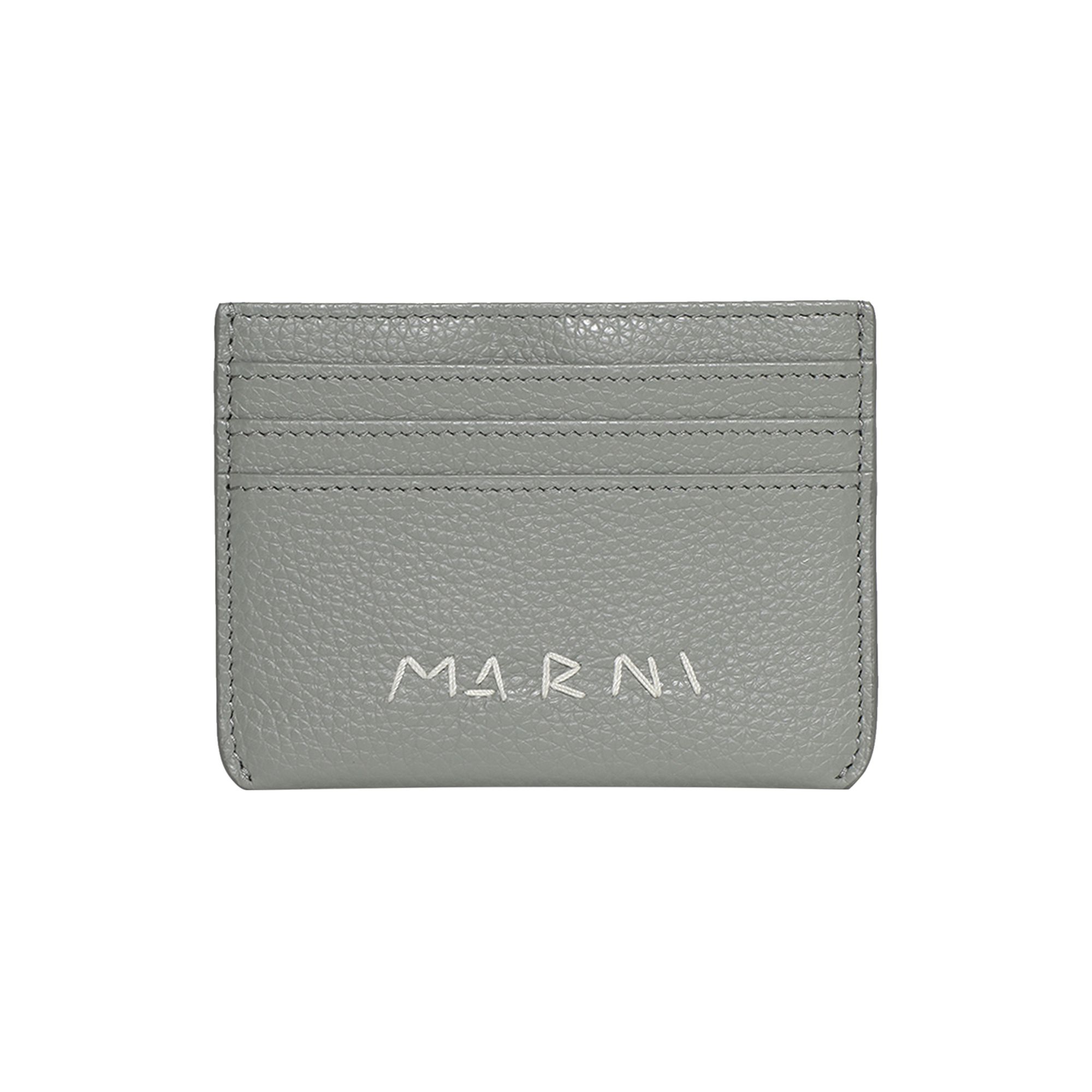 Pre-owned Marni Logo Detail Card Case 'storm' In Gray