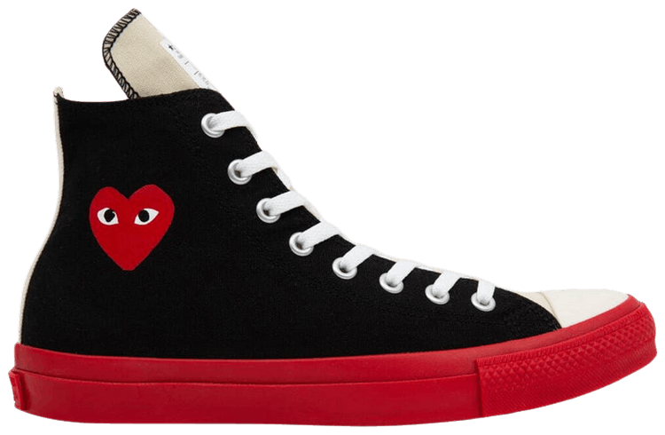Buy Comme des Garcons Play x Chuck Taylor All Star High Black Red 1SD021 GOAT NL