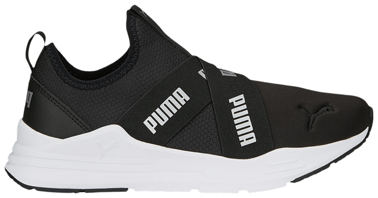 Puma Wmns Wired Run Slip On Metallic   Black Silver
