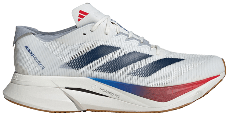 Adidas Adizero Boston 12 White Dark Blue Pure Ruby