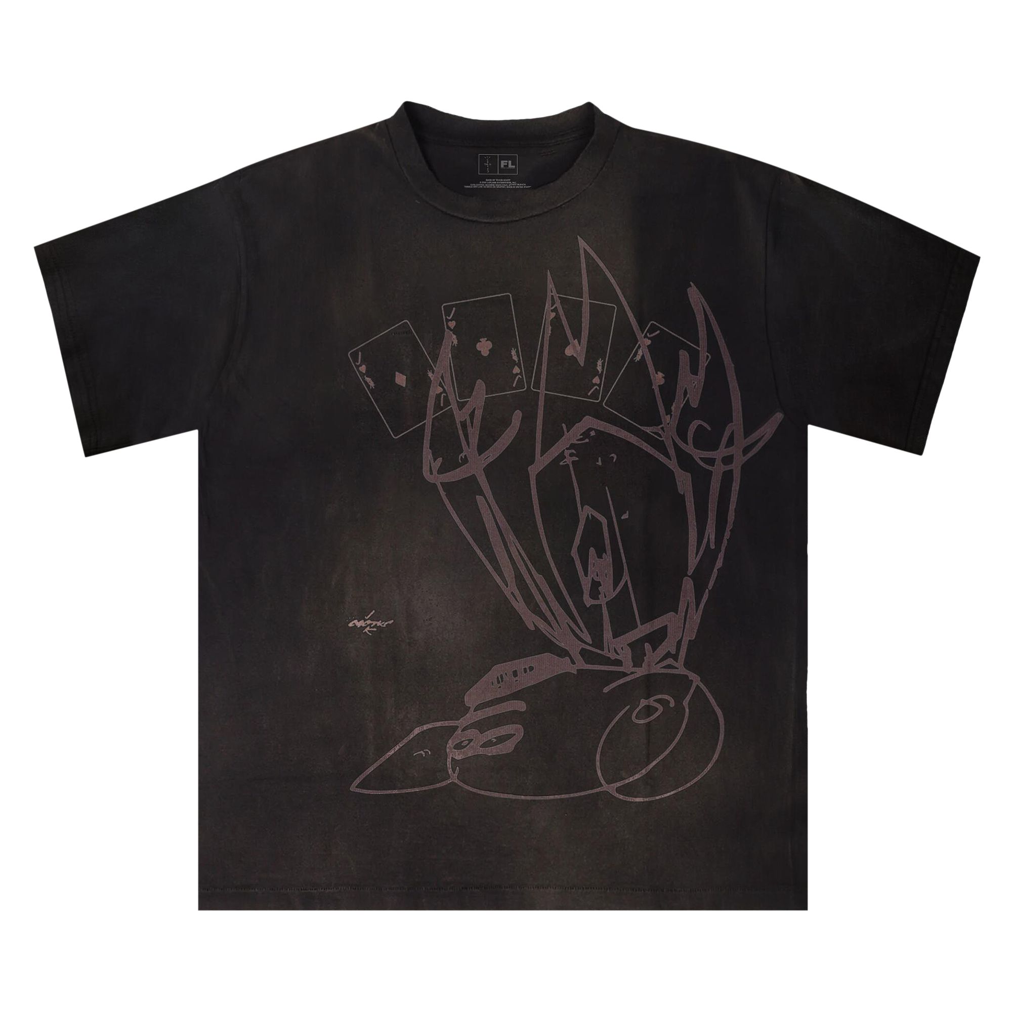 Pre-owned Cactus Jack By Travis Scott X Futura Laboratories Tee 'black'