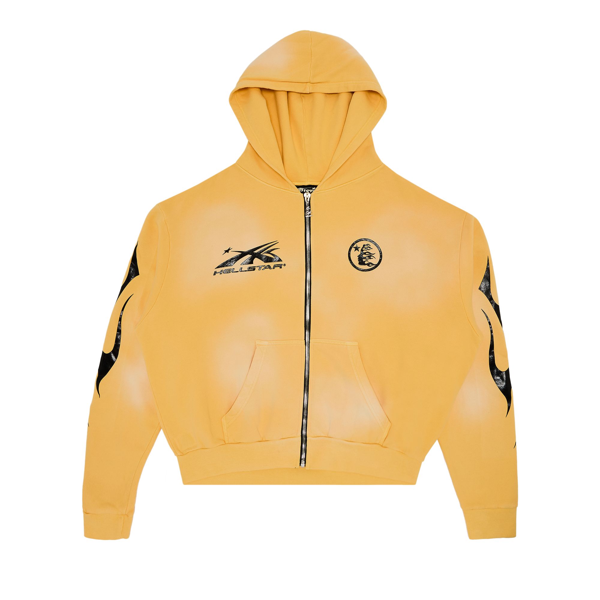 Pre-owned Hellstar Sports Zip Up Sweatshirt 'yellow'