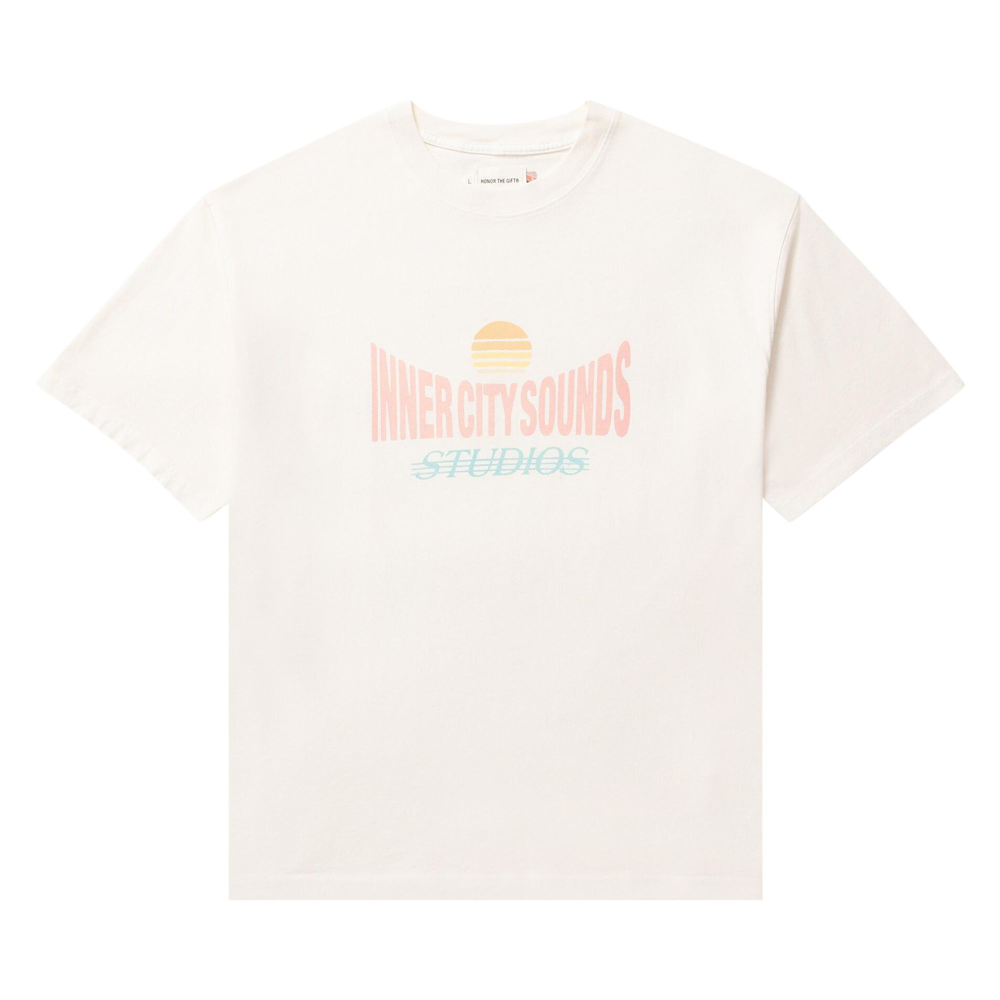 Pre-owned Honor The Gift Inner City Sounds T-shirt 'cream' | White | Men's Size L