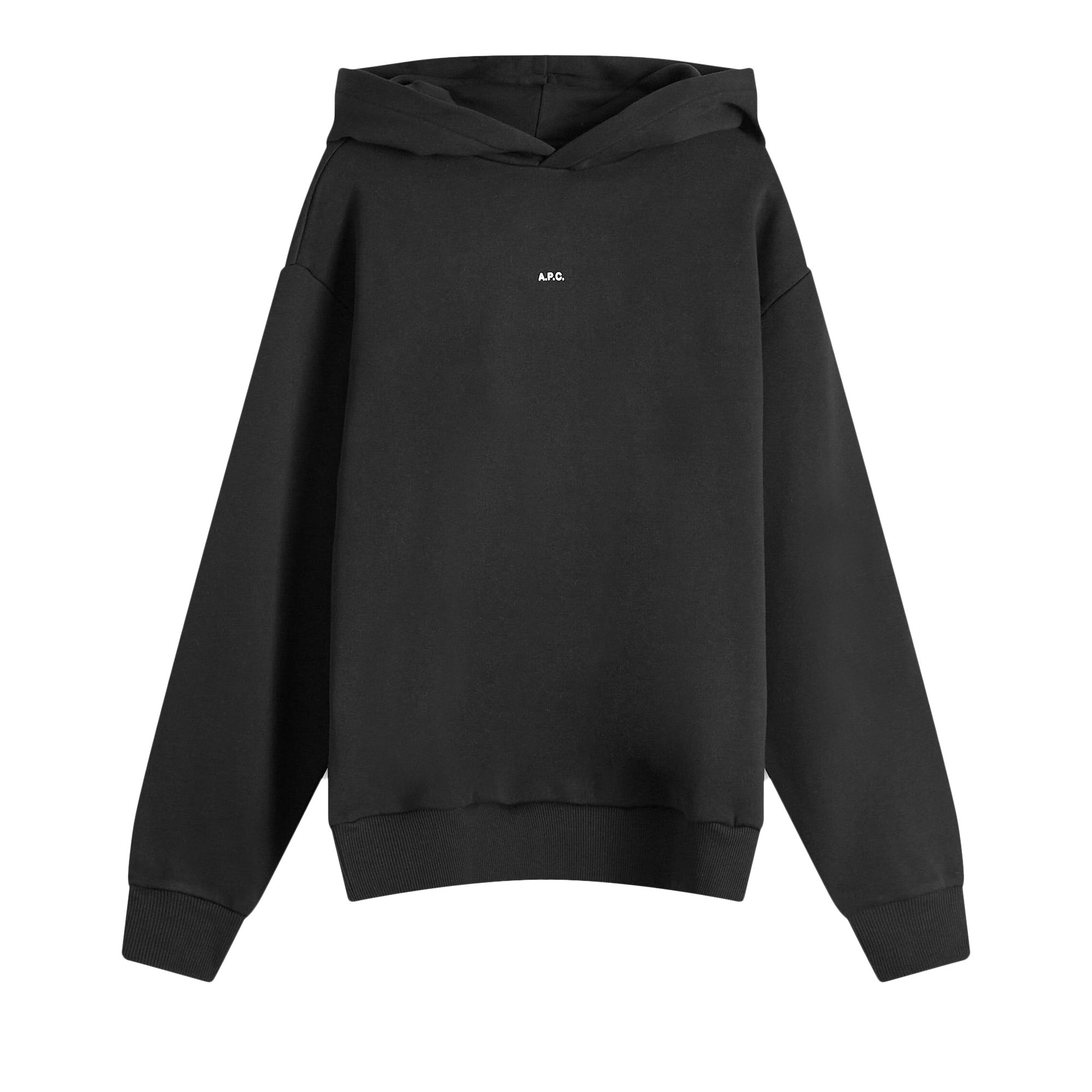Pre-owned Apc A.p.c. Micro Logo Boxy Hoodie 'black/white' | Men's Size L