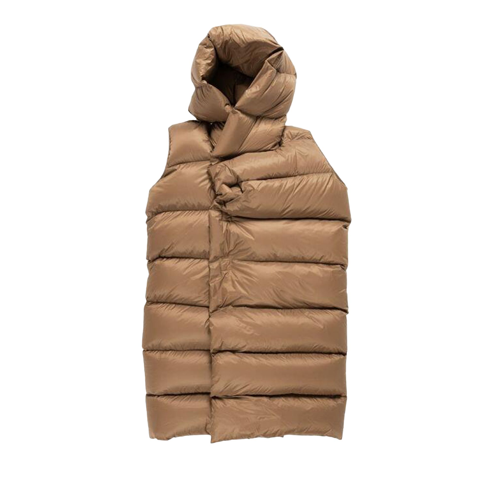 Pre-owned Rick Owens Padded Sleeveless Coat 'fawn' | Grey | Women's Size 40 In Gray