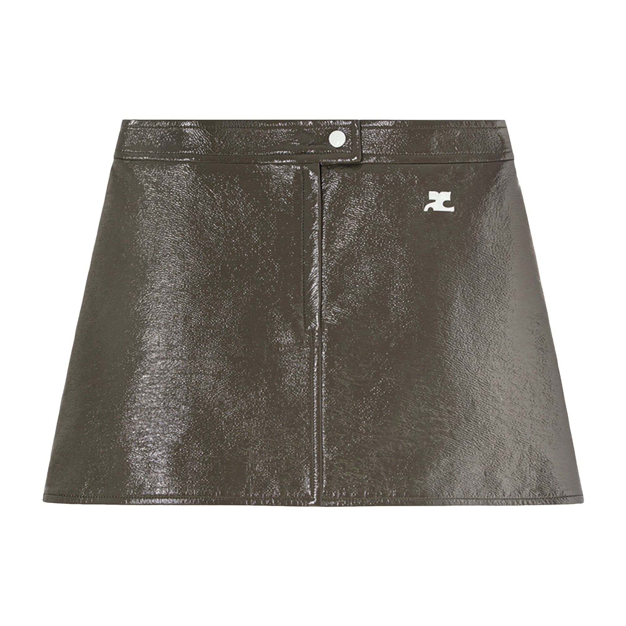 Pre-owned Courrèges Vinyl Reedition Skirt 'camouflage Green' | Women's Size 40