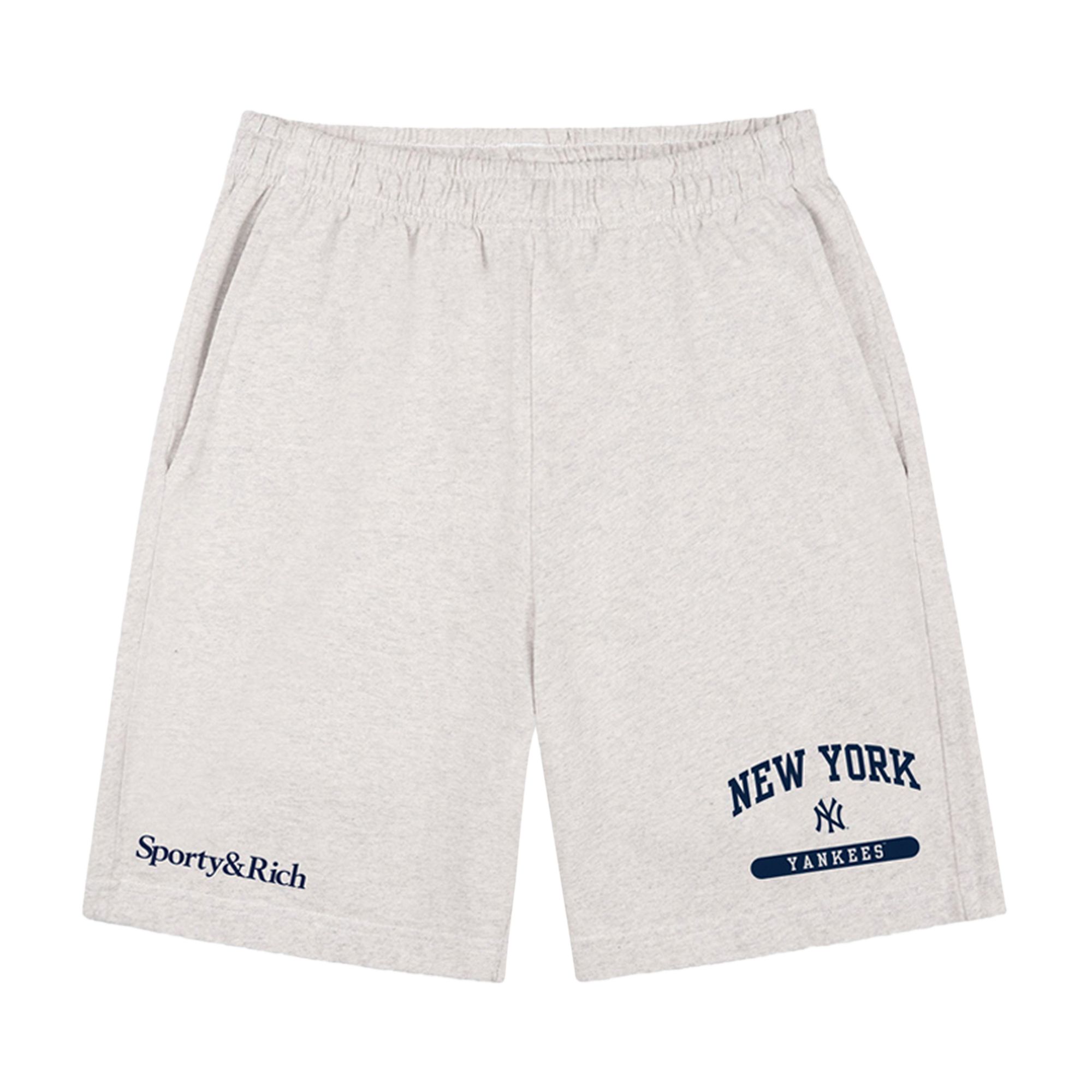 Pre-owned Sporty And Rich Sporty & Rich League Gym Short 'heather Grey/navy'