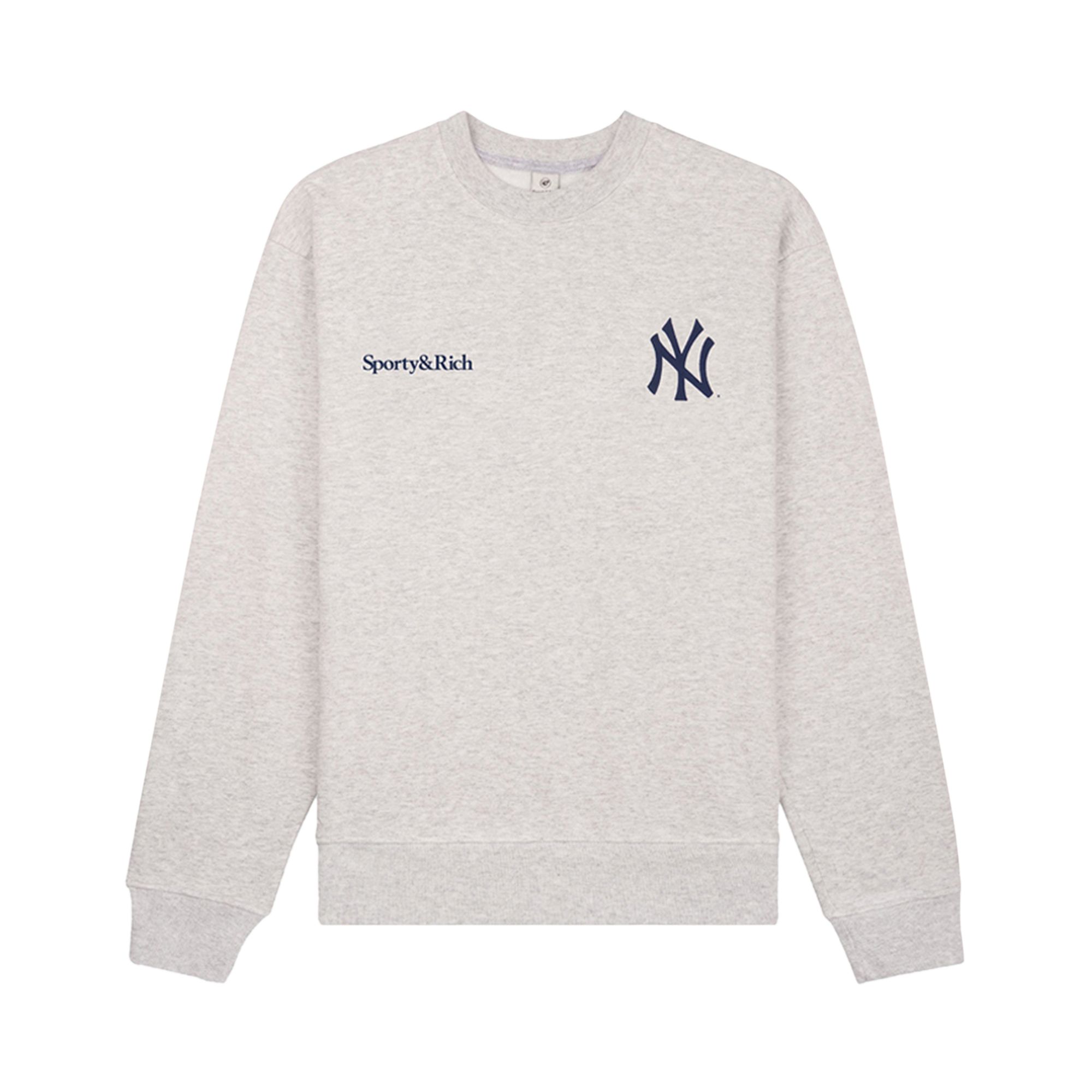 Pre-owned Sporty And Rich Sporty & Rich Champions Crewneck 'heather Grey/sports Red/navy' | Women's Size Xs