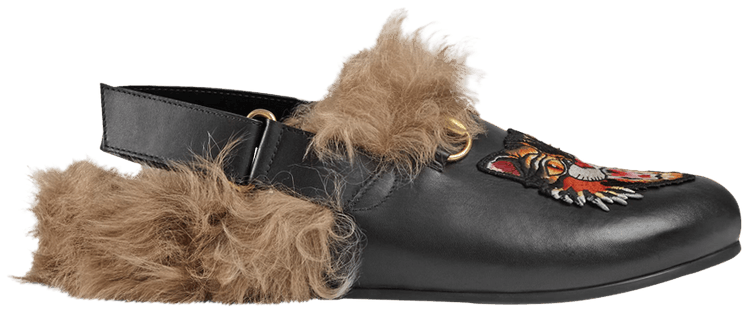 Buy Gucci Horsebit Slipper Angry Cat Applique Black 473494 DS910 1076 GOAT CA