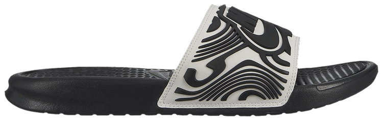 Nike Benassi JDI Slides White Black Abstract