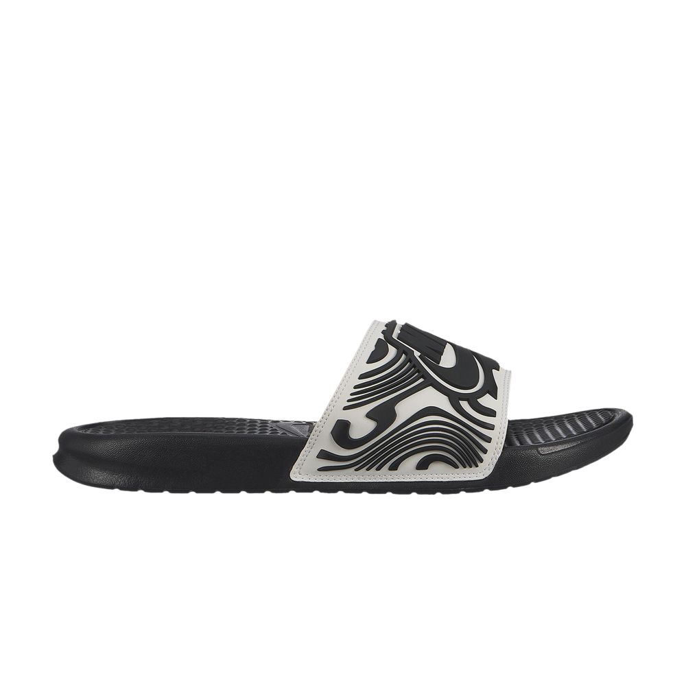 Pre-owned Nike Benassi Jdi Slides 'white Black Abstract' | Men's Size 10