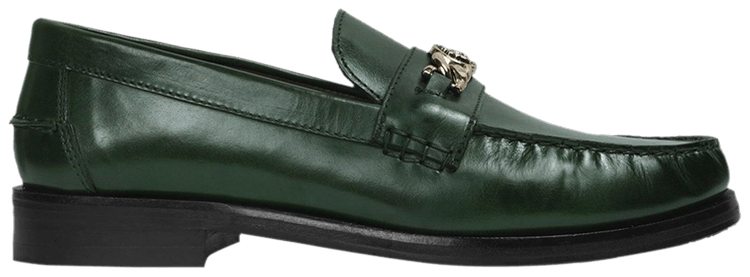 Versace Chain Leather Loafers Green