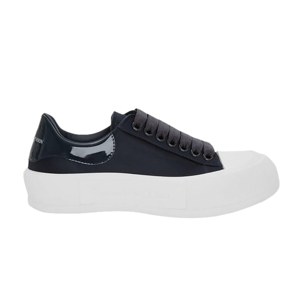 Pre-owned Alexander Mcqueen Wmns Deck Plimsoll Lace-up 'anthracite' | Black | Women's Size 3