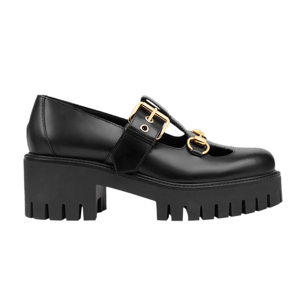 Gucci Wmns Lug Horsebit 30mm Platform Loafer 'Black' - 758285-DS800-1000