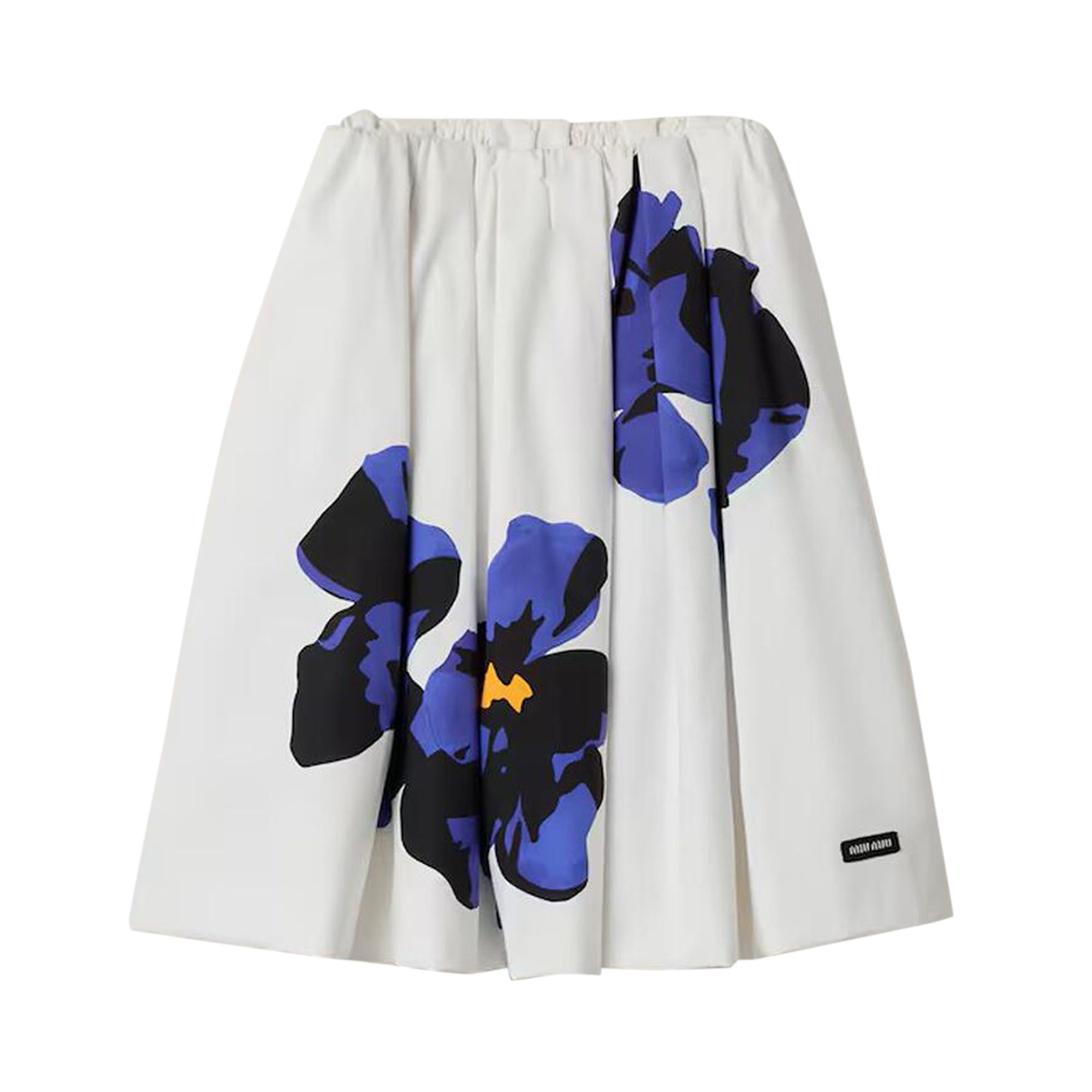 Pre-owned Miu Miu Poplin And Jersey Printed Skirt 'white/purple' | Women's Size 40