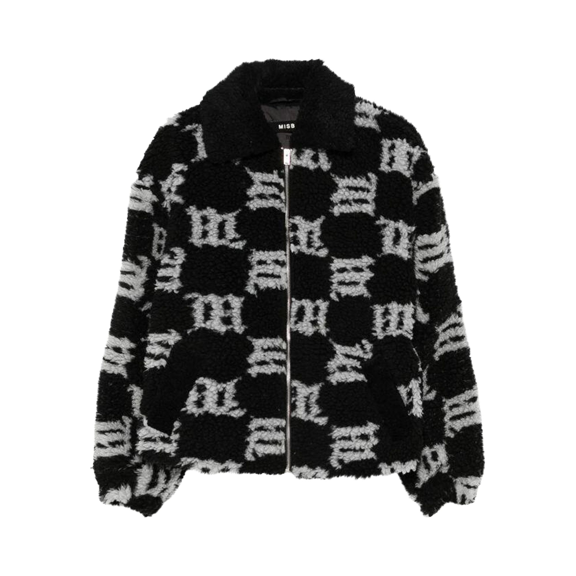 Pre-owned Misbhv Monogram Faux Shearling Jacket 'black' | Men's Size S