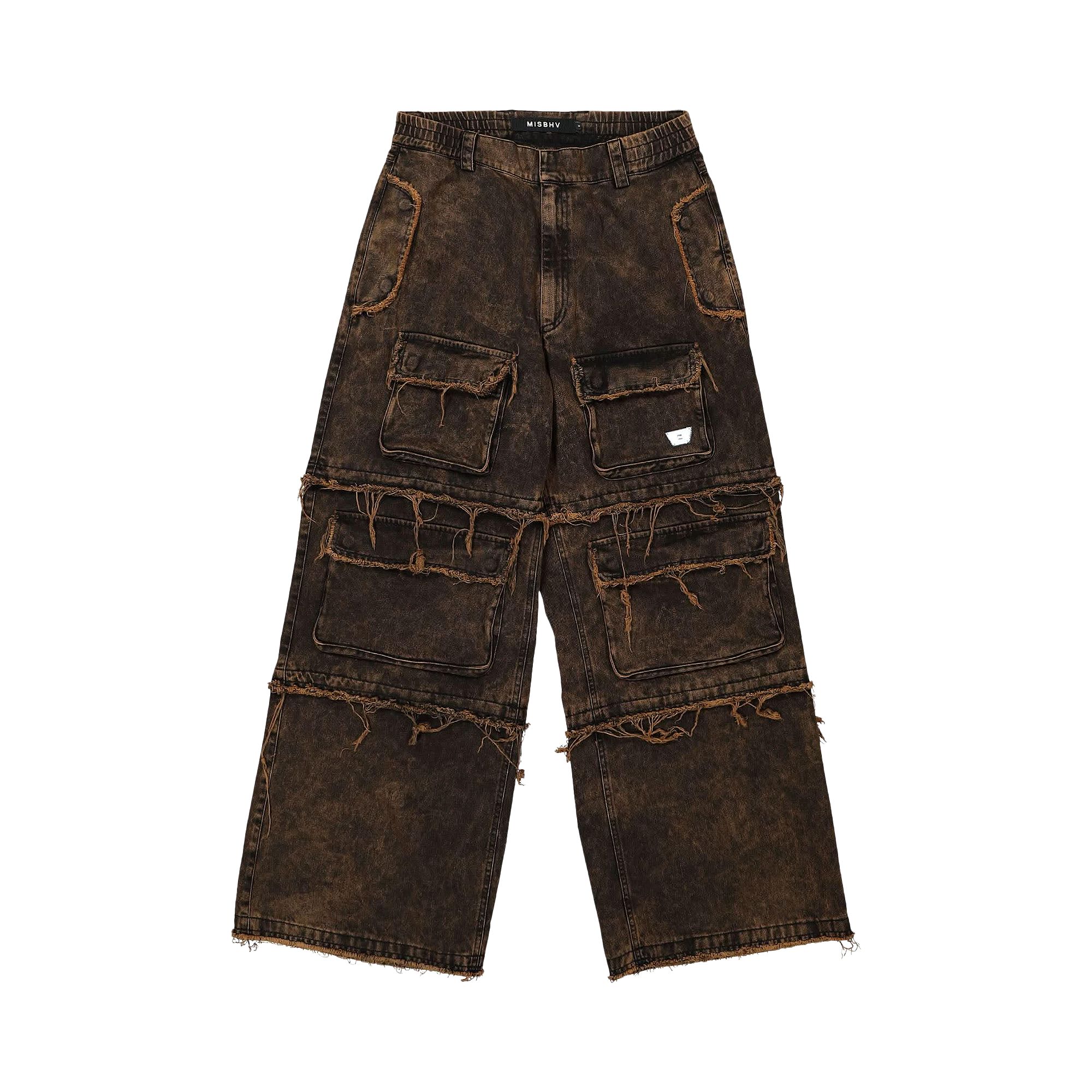 Pre-owned Misbhv Ibiza Oversize Cargo Trousers 'acid Black' | Men's Size Xl