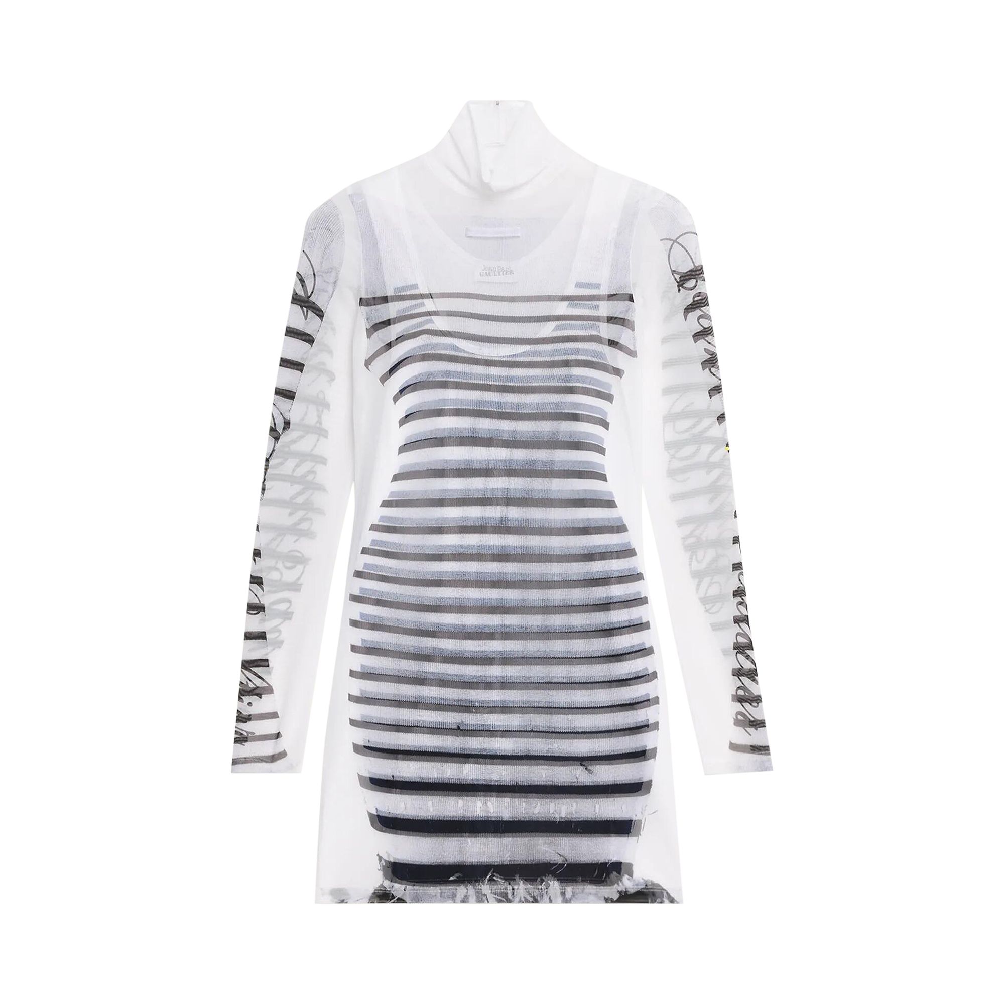 Pre-owned Jean Paul Gaultier Mesh Short Dress 'white/navy/black'