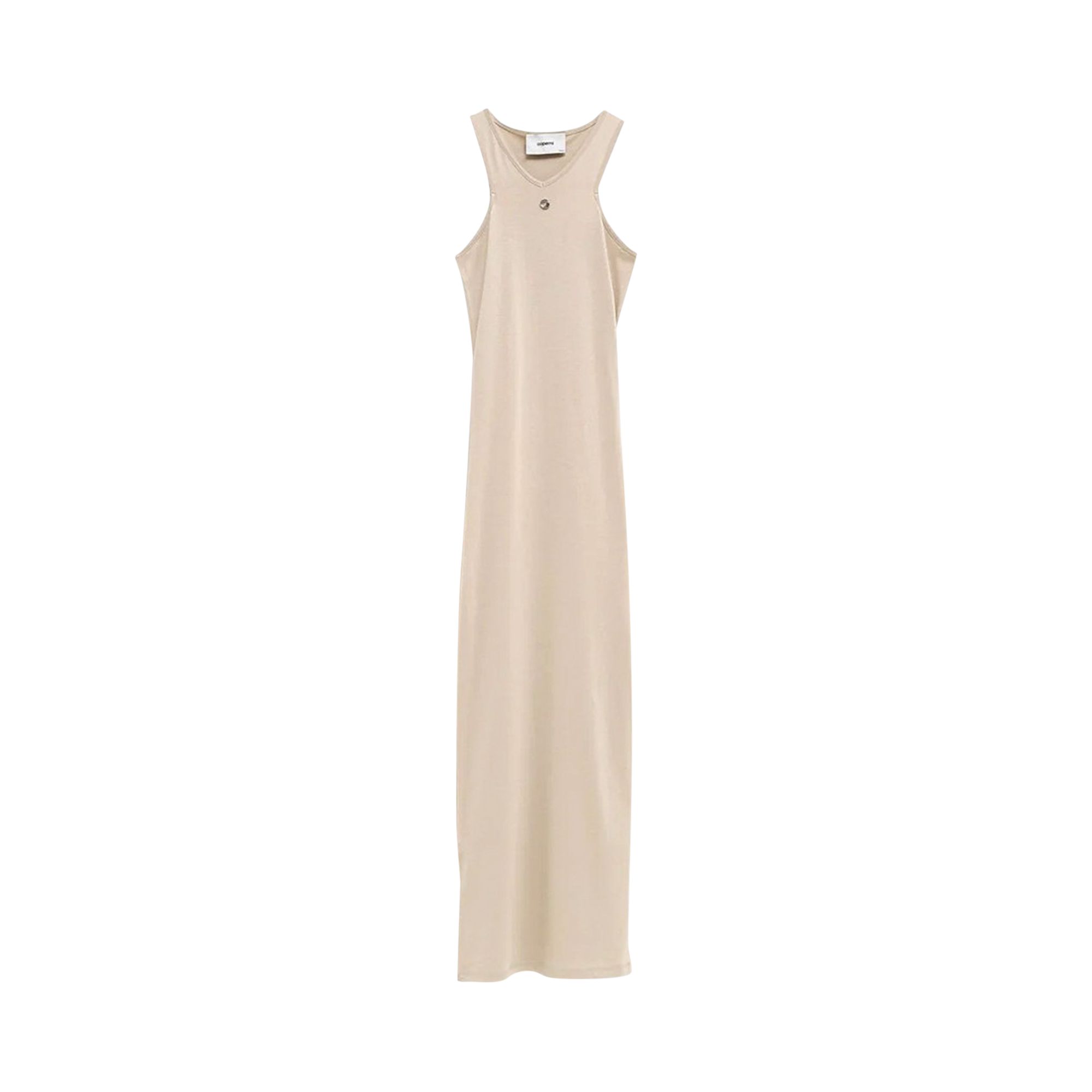 Pre-owned Coperni Tank Top Side Slit Dress 'beige' | Women's Size Xl In Brown