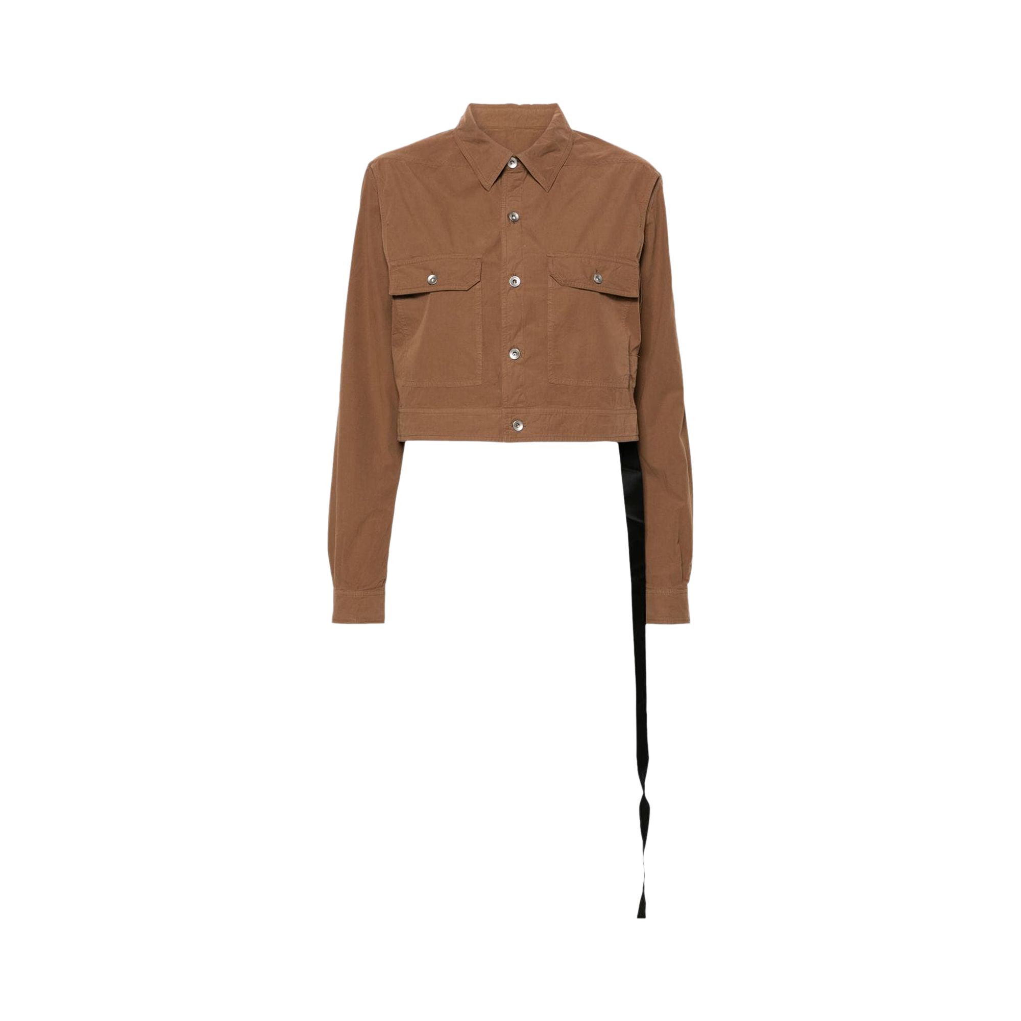 Pre-owned Rick Owens Drkshdw Cape Sleeve Cropped Outershirt Jacket 'khaki/brown' | Green | Women's Size M
