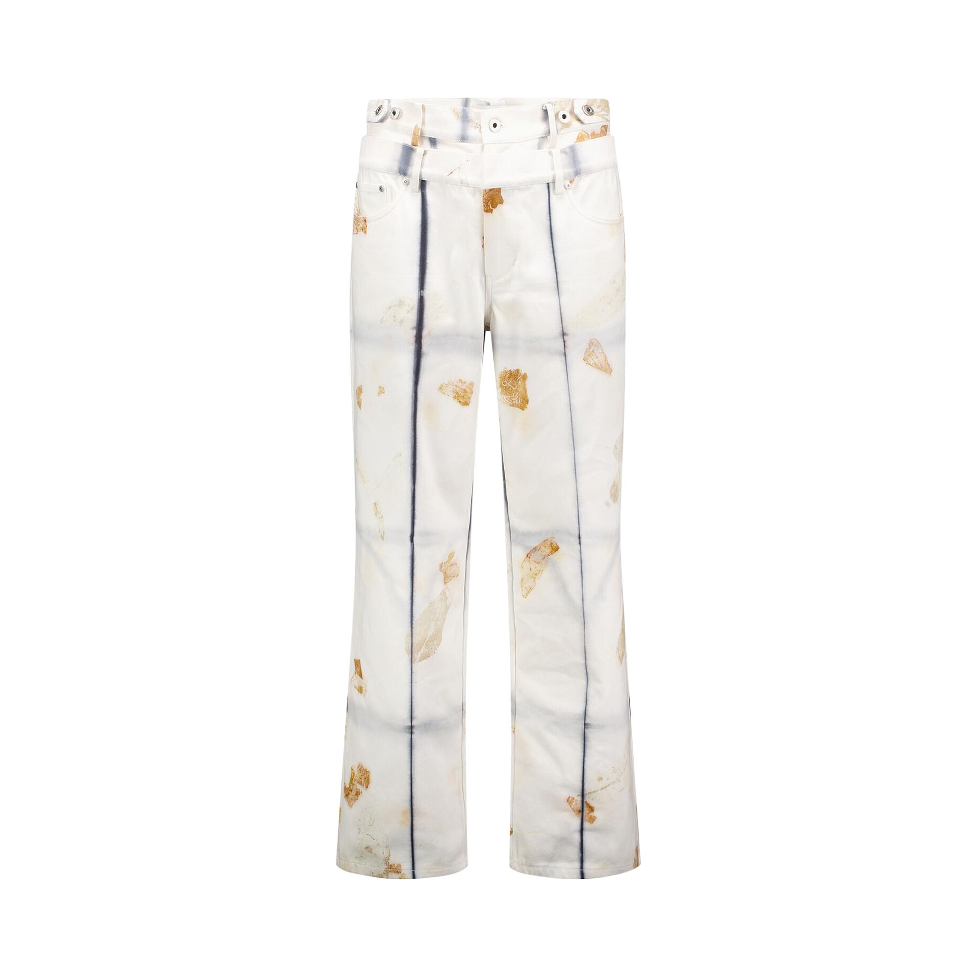 Pre-owned Feng Chen Wang Plant Dye Denim Trouser 'black/white' | Men's Size L