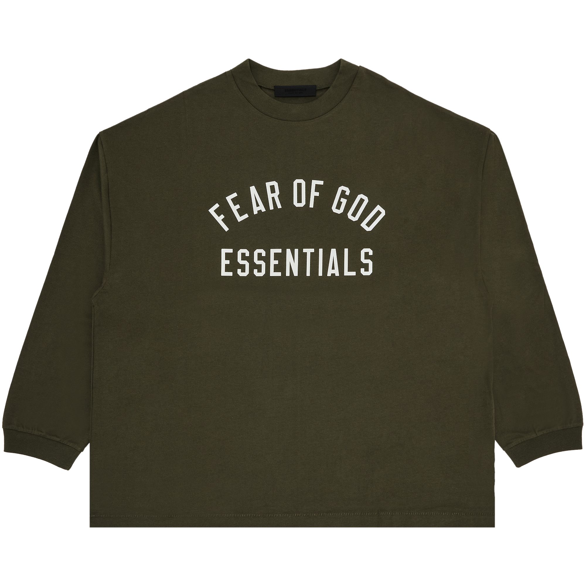 Pre-owned Essentials Fear Of God  Jersey Long-sleeve Tee 'military' In Green